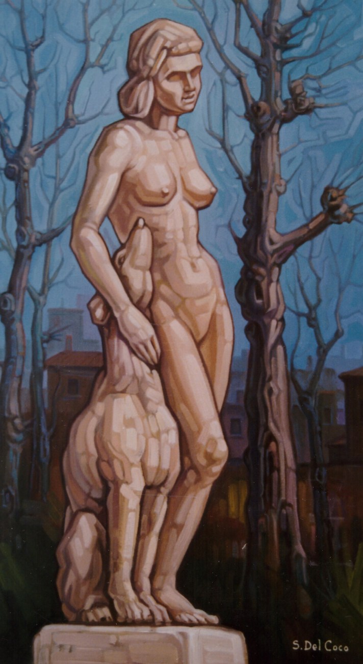 Statua di donna con cane (no titolo)70x40