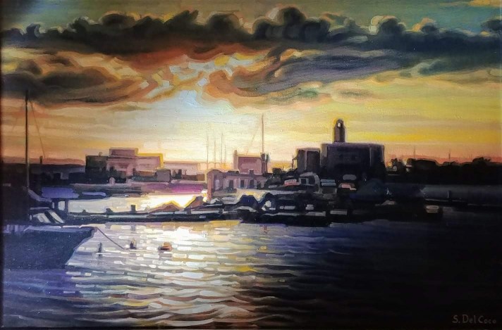 Tramonto sul porto 40 x 60