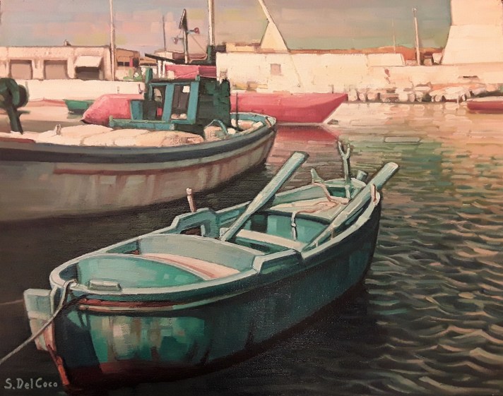 Barche in porto a Villanova 35 x 45